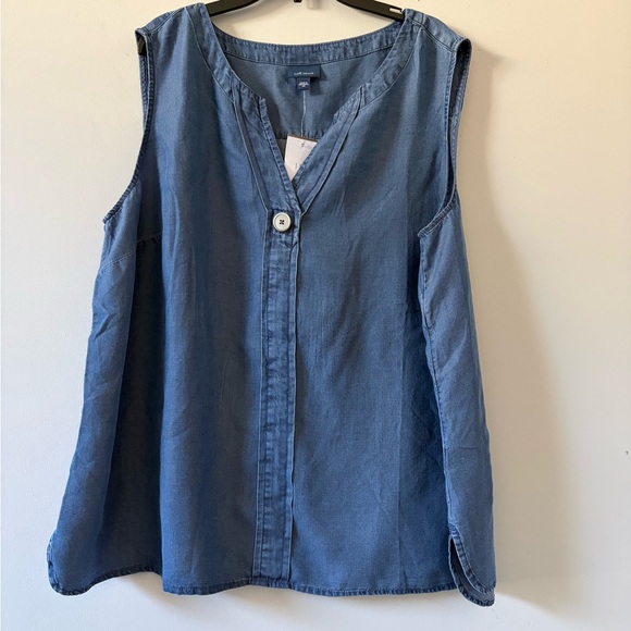 J. Jill Tops - J. Jill Blue Sleeveless Blouse NWT
